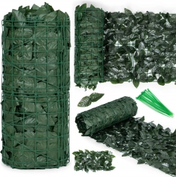 Umetna bršljanova ograja 500 × 50 cm, temno zelen zaslon za balkon in ograjo