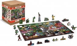 lesene dvostranske sestavljanke cvetličarna 2v1, 400 koščkov – WOODEN CITY