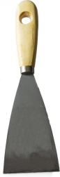 Stainless steel wedge spatula 60 mm with wooden handle