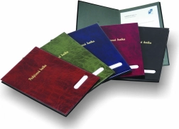 Podpisna knjiga, bleščeče črna, s 14 delilnimi listi