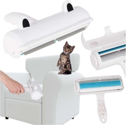 Odstranjevalec živalskih dlak z oblačil in oblazinjenja, bel/moder, večkrat uporaben valj