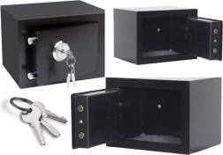 Domači jekleni sef na ključ, črn 35 × 25 × 25 cm