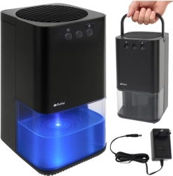 Razvlaževalnik zraka z LED osvetlitvijo in časovnikom RUHHY, črn