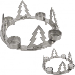 Aluminijasti svečnik za 4 čajne svečke 25 cm