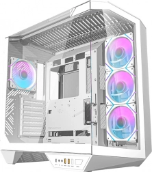 Ohišje Darkflash z RGB ventilatorji in nosilcem za GPU belo