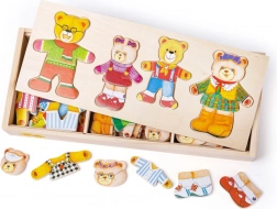 Bigjigs Toys oblačilni puzzle Medvedja družinica