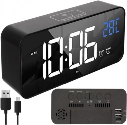 Digitalna LED budilka IZOXIS z glasovnim vklopom in funkcijo dremeža