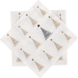 Papirnati praznični servieti z motivom drevesca, 3-slojni, 33 × 33 cm, 20 kos