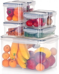 Set neprodušnih posod za živila s pokrovi in tesnili, 7 kosov