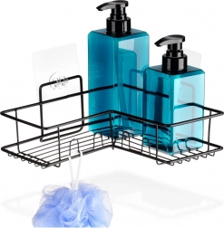 Kotna samolepilna kopalniška polica iz črnega kovina VILDE