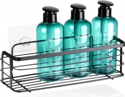 Nalepilna kovinska tuš polička Vilde, črna