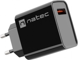 Omrežni polnilec NATEC Ribera 1× USB‑A 18 W, črna