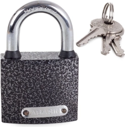 Viseča ključavnica 50 mm s kaljenim lokom in 3 ključi