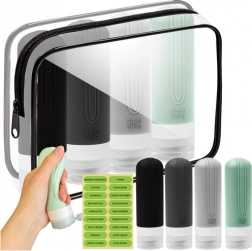 Potovalna kozmetična torbica Trizand 25760 s stekleničkami za kozmetiko