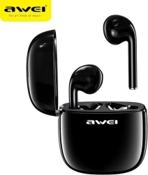 Brezžične slušalke črne barve z baterijsko postajo