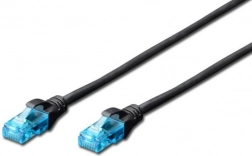 Patch kabel RJ45–RJ45 CAT5e U/UTP, 0,25 m, črn