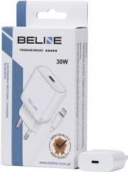 Omrežni polnilec 30 W GaN USB‑C s kablom Lightning – Bela