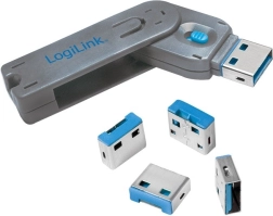 Blokator USB vrat LOGILINK s ključem – komplet 4 kos