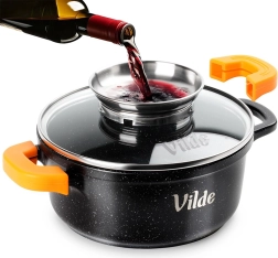 Granitni lonec s steklenim pokrovom TERRUNA AROMA 16 cm, 1,2 l