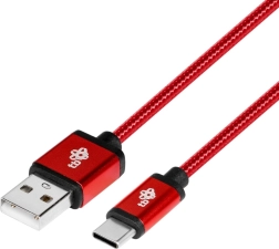 Polnilni in podatkovni kabel USB‑C 1,5 m – rubinasto rdeč, pleten