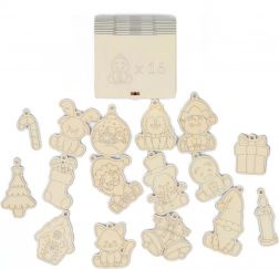 Leseni božični magnetki za otroško sobo, 16 kosov