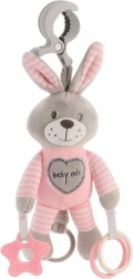 Plišasta vibracijska igrača s klipom Baby Mix zajček rožnat 22 cm