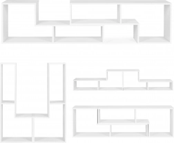 Moderna modularna geometrijska knjižna polica s 4 policami ModernHome