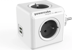 Razdelilec vtičnic PowerCube Original USB, siv