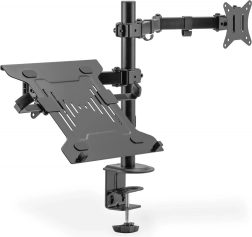Namizni nosilec za monitor z nosilcem za prenosnik 1xLCD 32" 9 kg, 1x prenosnik 15,4" 4 kg