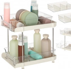 Dvonivojski akrilni organizator z izvlečnimi policami in pregradami