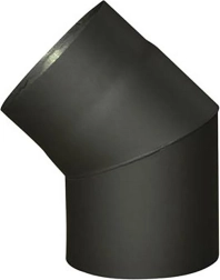 Dimni koleno 180 mm 45° črno, debelina 1,5 mm