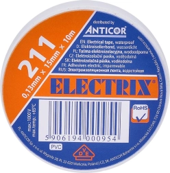 Solight bela električna izolirna trak 15 mm x 0,13 mm x 10 m