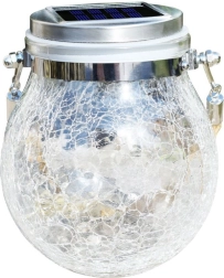 Sončna vrtna laterna / Sončna viseča LED svetilka - velikost L, bela svetloba