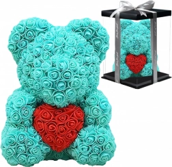 Medvedek iz vrtnic 40 cm – darilni set za valentinovo