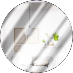 Black round wall mirror 55 cm