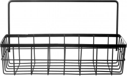 Viseča kuhinjska polica za reling, kovinska črna RADKA 30 × 10,5 × 17 cm