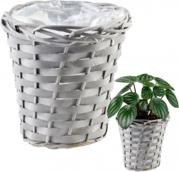 Siv pleten ovoj za cvetlični lonček 16 × 17 cm