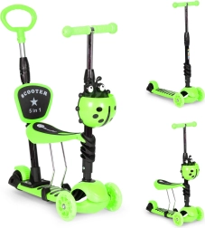 Otroški tricikel s svetlečimi kolesi 3v1 - zelen ECOTOYS