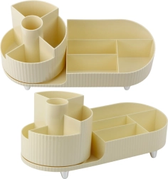 Organizator za kozmetiko z vrtljivim mehanizmom, bež