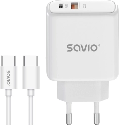 Omrežni hitri polnilnik 20 W s kablom USB‑C – SAVIO LA‑113