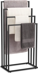 samostoječe kovinsko stojalo za brisače, 4 roke, črna mat