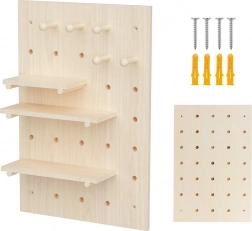 lesen stenski pegboard organizator 40 × 60 cm, svetel les, 20 kg – Maclean
