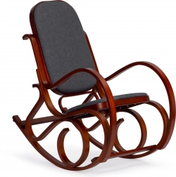 Gugalni stol ModernHome z lesenimi smučkami in mehkim oblazinjenjem