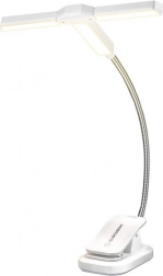 Trojglava knjižna svetilka Glocusent USB‑C bela