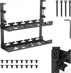 podmizni organizator kablov z dvojno polico 40 cm s sponko
