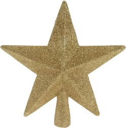Zlata nelomljiva zvezda za vrh božičnega drevesa 19 cm