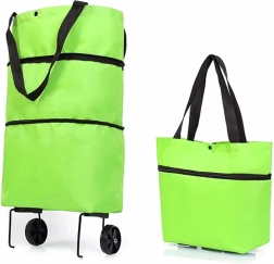 Ag392 zložljiva torba na kolescih zelena