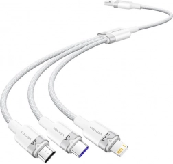 USB kabel 3v1 6A 1,5 m Vention (bel)