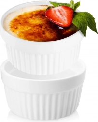 Keramične pekačske skodelice bele 9,5 cm, 170 ml – komplet 2 kos
