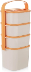 Plastic 4-tier tiffin, 2 l + 3× 1.15 l